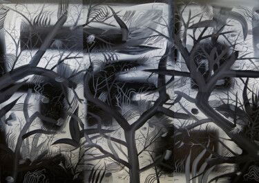 Malarstwo zatytułowany „Frozen lake” autorstwa Ziemowit Fincek, Oryginalna praca, Olej