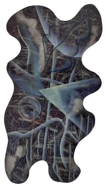 Картина под названием "Fantastic virus 122…" - Ziemowit Fincek, Подлинное произведение искусства, Масло