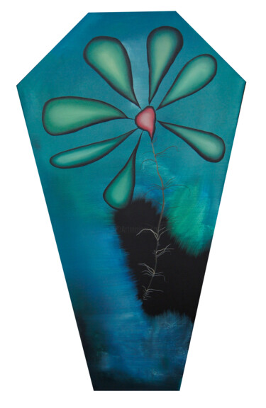 绘画 标题为“A casket with a blu…” 由Ziemowit Fincek, 原创艺术品, 油