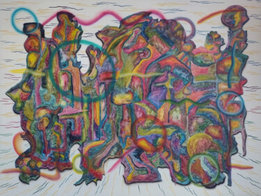 Painting titled "The composition of…" by Ziemowit Fincek, Original Artwork, Oil