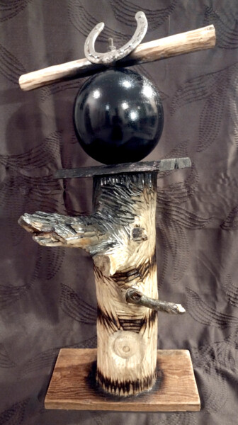 Sculpture intitulée "Ritual." par Ziemowit Fincek, Œuvre d'art originale, Bois