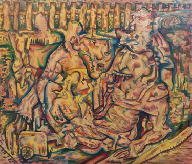 Peinture intitulée "Life speaking an oc…" par Ziemowit Fincek, Œuvre d'art originale, Huile