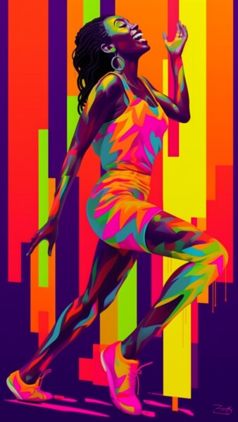 Цифровое искусство под названием "Pink Running   -Uni…" - Ziggy M. Brooks, Подлинное произведение искусства, Цифровая печать…