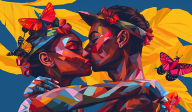 Digitale Kunst mit dem Titel "Love 2   -Unikat-" von Ziggy M. Brooks, Original-Kunstwerk, Digitaldruck Auf Keilrahmen aus Ho…