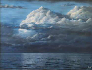Painting titled "Angry cloud." by Zigmars ''Sigmar'' Grundmanis, Original Artwork, Oil