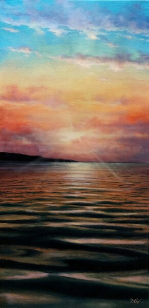 Pintura intitulada "''The sunset motif'…" por Zigmars ''Sigmar'' Grundmanis, Obras de arte originais, Óleo