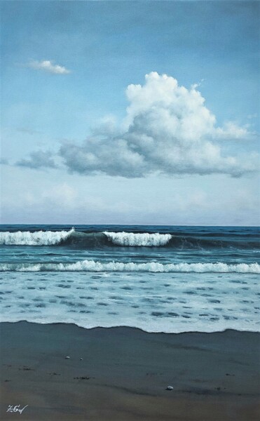 Pittura intitolato "''Midday cloud''." da Zigmars ''Sigmar'' Grundmanis, Opera d'arte originale, Olio