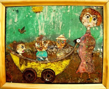 Peinture intitulée "lulu pincemi et pin…" par Dominique Gratini, Œuvre d'art originale