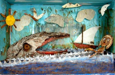 Peinture intitulée "les dents de la mer" par Dominique Gratini, Œuvre d'art originale