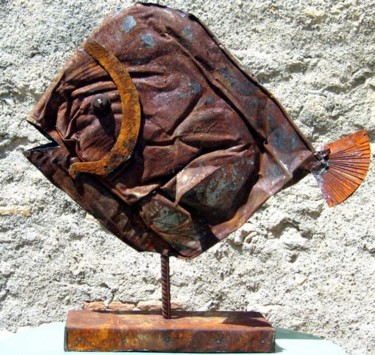 Sculpture intitulée "le poisson bidon (v…" par Dominique Gratini, Œuvre d'art originale