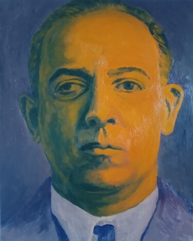 Malerei mit dem Titel "Mugshot, Ciro Terra…" von Zikel, Original-Kunstwerk, Öl