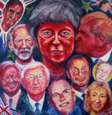 Ζωγραφική με τίτλο "Brexit" από Zikel, Αυθεντικά έργα τέχνης, Ακρυλικό