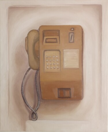Pintura intitulada "Oude Telefoon" por Zikel, Obras de arte originais, Óleo