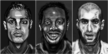Digital Arts titled "Footballers" by Zilmari, Original Artwork, Digital Painting