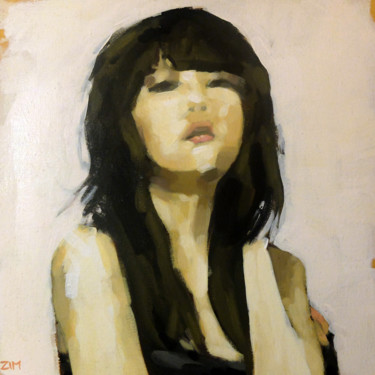 Malerei mit dem Titel "Portrait de femme" von Zim, Original-Kunstwerk, Acryl