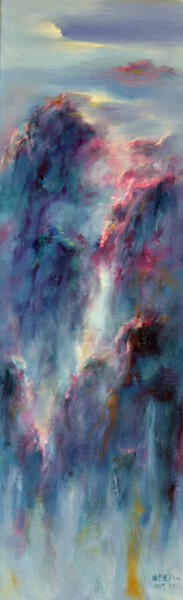 Картина под названием "le paysage dans mon…" - Zimo Pan, Подлинное произведение искусства, Масло