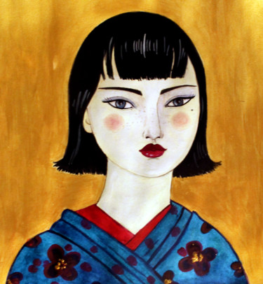 Painting titled "Japanese" by Zénaïde Cherif, Original Artwork