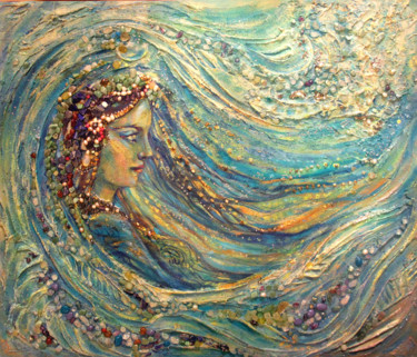 Painting titled "Nymph of the sea. (…" by Zinaida Chernyshova, Original Artwork, Tempera