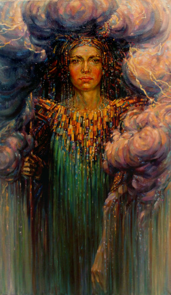 Painting titled "Тhunder-storm" by Zinaida Chernyshova, Original Artwork
