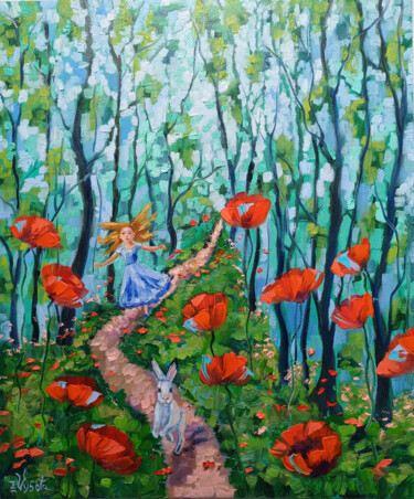 Pintura intitulada "Magical Forest." por Zinaida Vysota, Obras de arte originais, Óleo