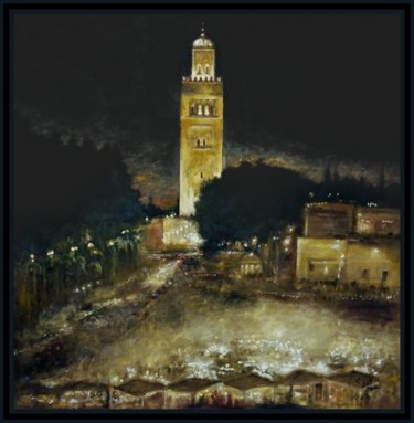 Peinture intitulée "marrakech-ville.jpg" par Zineb Amt, Œuvre d'art originale, Huile
