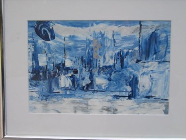 Malerei mit dem Titel "Ville enneigée" von Zinga, Original-Kunstwerk, Öl