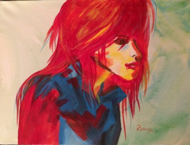 Painting titled "Adolescente" by Zinga, Original Artwork, Acrylic