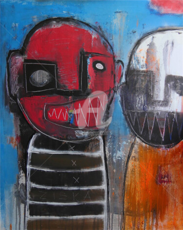 Peinture intitulée "Monster & Monster" par Ziska, Œuvre d'art originale, Acrylique