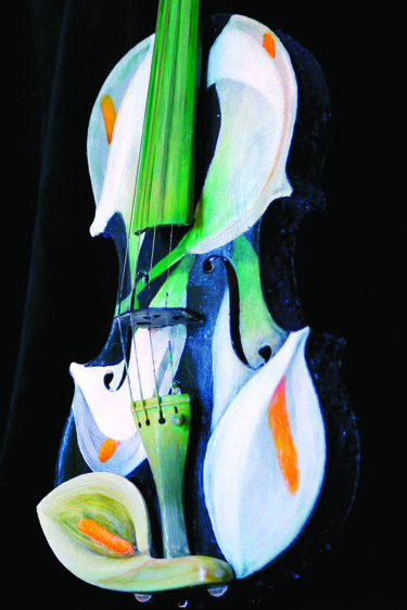 Painting titled "Art of the Violin (…" by Zita Barbara Sanders, Original Artwork, Acrylic