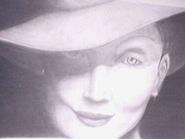 图画 标题为“Women in Hat” 由Zita Barbara Sanders, 原创艺术品