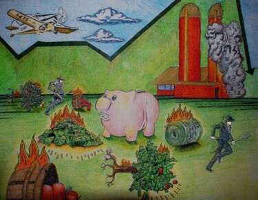 Peinture intitulée "Financial Crisis Se…" par Zita Barbara Sanders, Œuvre d'art originale