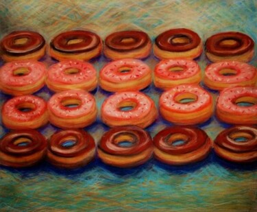 Peinture intitulée "The Donuts @ Work" par Zita Barbara Sanders, Œuvre d'art originale