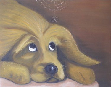 Pintura intitulada "Cachorro" por Zita Dantas, Obras de arte originais