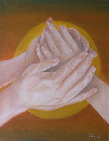 Pintura intitulada "Mãos Carinhosas" por Zita Dantas, Obras de arte originais