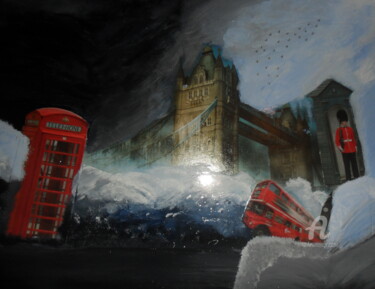 Painting titled "Londres" by Ziva Maddie Haentzler Krummenacher, Original Artwork, Acrylic
