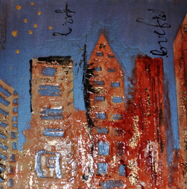 Painting titled "Manhattan" by Ziva Maddie Haentzler Krummenacher, Original Artwork, Acrylic