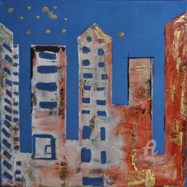 Peinture intitulée "Manhattan" par Ziva Maddie Haentzler Krummenacher, Œuvre d'art originale, Acrylique