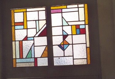 Peinture intitulée "vitrail en fenêtre 3" par Ziya Aydin, Œuvre d'art originale