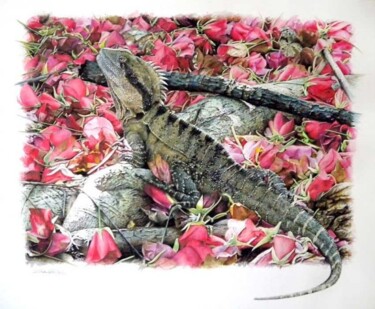 Painting titled "Water Dragon" by Ziya Eris, Original Artwork