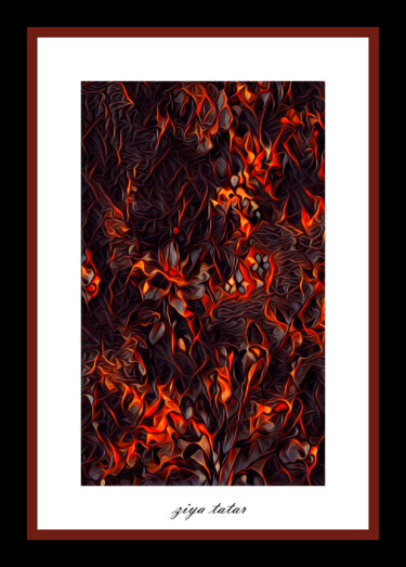Digitale Kunst mit dem Titel "burnt nature 1" von Ziya Tatar, Original-Kunstwerk, Digitale Malerei