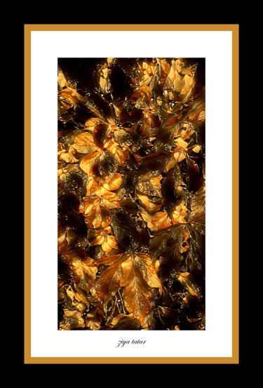 Arte digital titulada "Golden leaf and Nig…" por Ziya Tatar, Obra de arte original, Pintura Digital