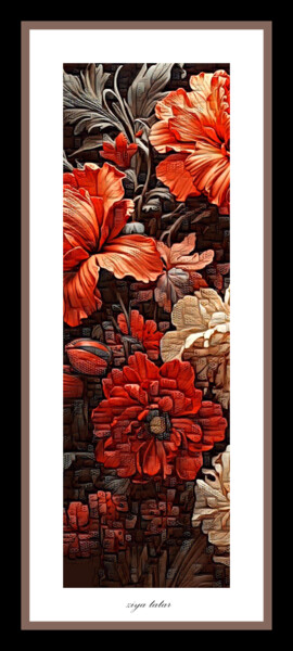 Картина под названием "Mosaic flower" - Ziya Tatar, Подлинное произведение искусства, Цифровая живопись