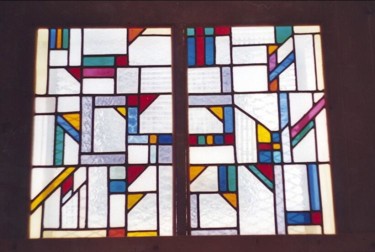 Peinture intitulée "vitrail en fenêtre 2" par Ziya Aydin, Œuvre d'art originale