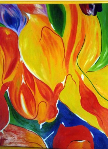 Peinture intitulée "petales" par Karima Zidani, Œuvre d'art originale