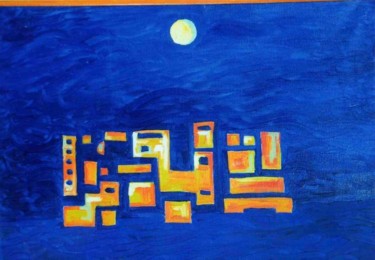 Peinture intitulée "les lumieres de la…" par Karima Zidani, Œuvre d'art originale