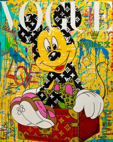 Malerei mit dem Titel "Mickey Mouse from t…" von Zlata Selezneva, Original-Kunstwerk, Acryl