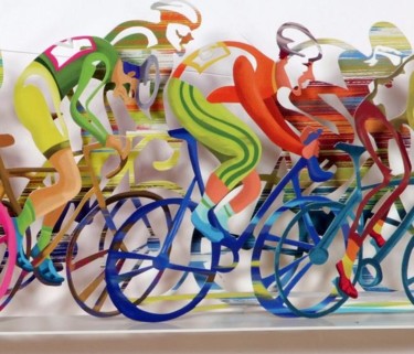 Sculpture titled "The Bicycle Riders…" by Zlochin, Original Artwork, Mixed Media