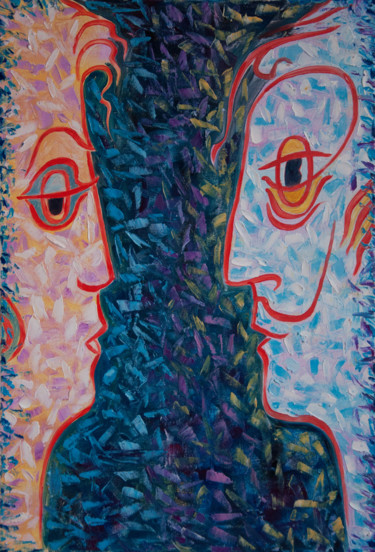 Картина под названием "Salvador Dali & Gala" - Zenovii Mirchuk, Подлинное произведение искусства, Масло