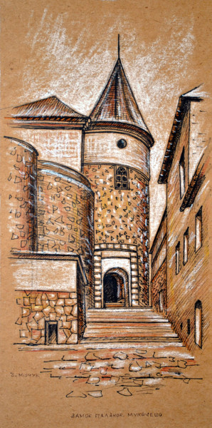 Dessin intitulée "Palanky castle" par Zenovii Mirchuk, Œuvre d'art originale, Encre