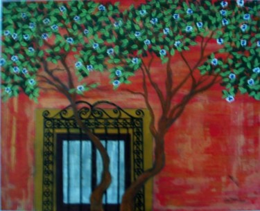 Pintura titulada "Ventana con arbol" por Zoa Torralbo, Obra de arte original